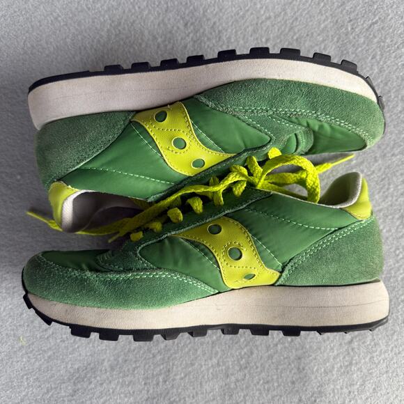 Saucony Jazz green sneakers - Style 1044-143 two tone - retro - womens size 5 - Picture 6 of 9